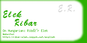 elek ribar business card